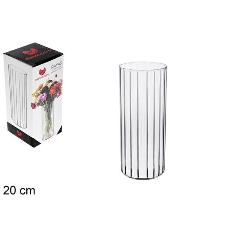 VASO IN BOROSILICATO A RIGHE 20 CM